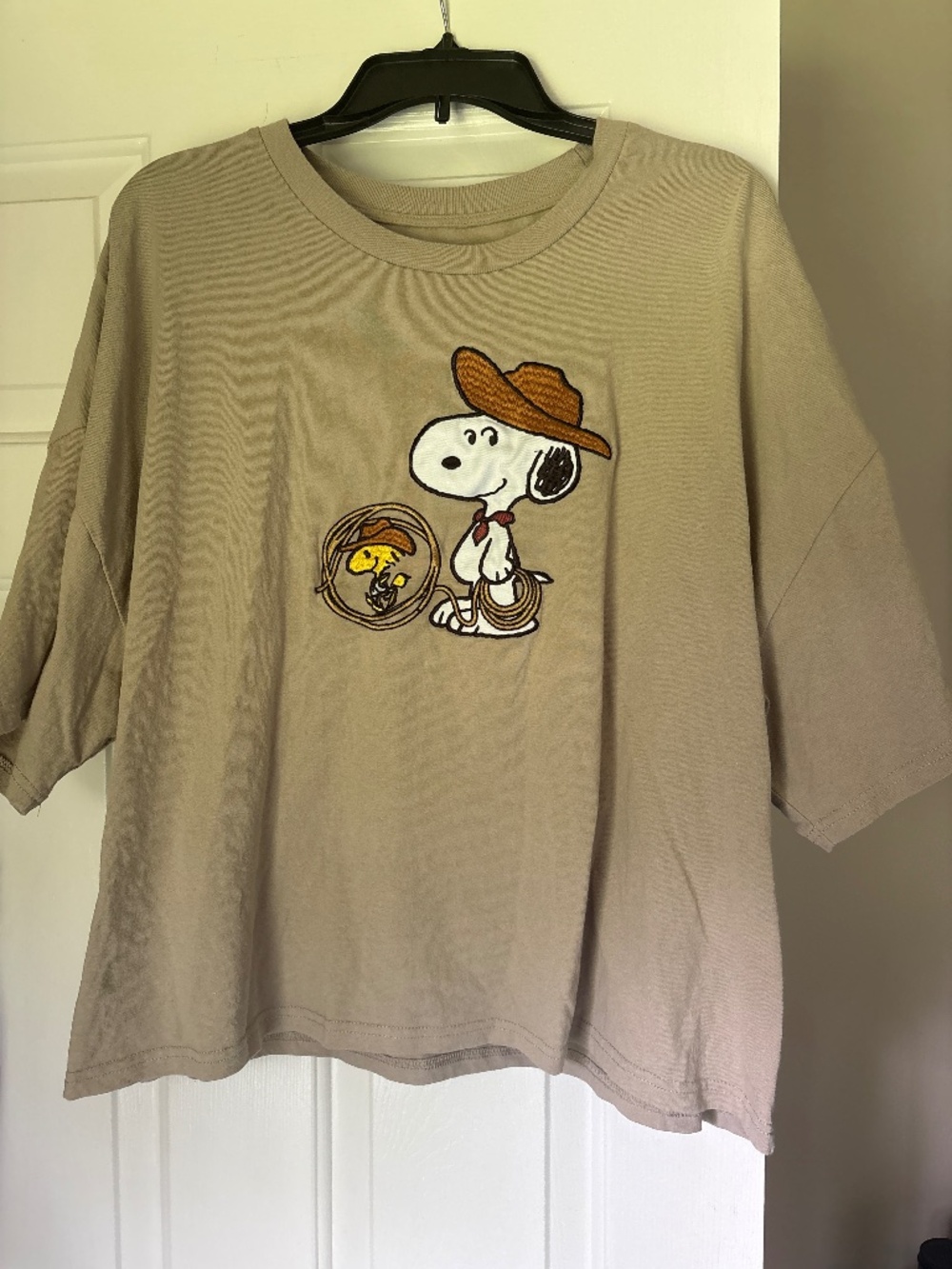 Aeropostale Exclusive Western Snoopy and Woodstock Graphic Boxy Fit T-Shirt